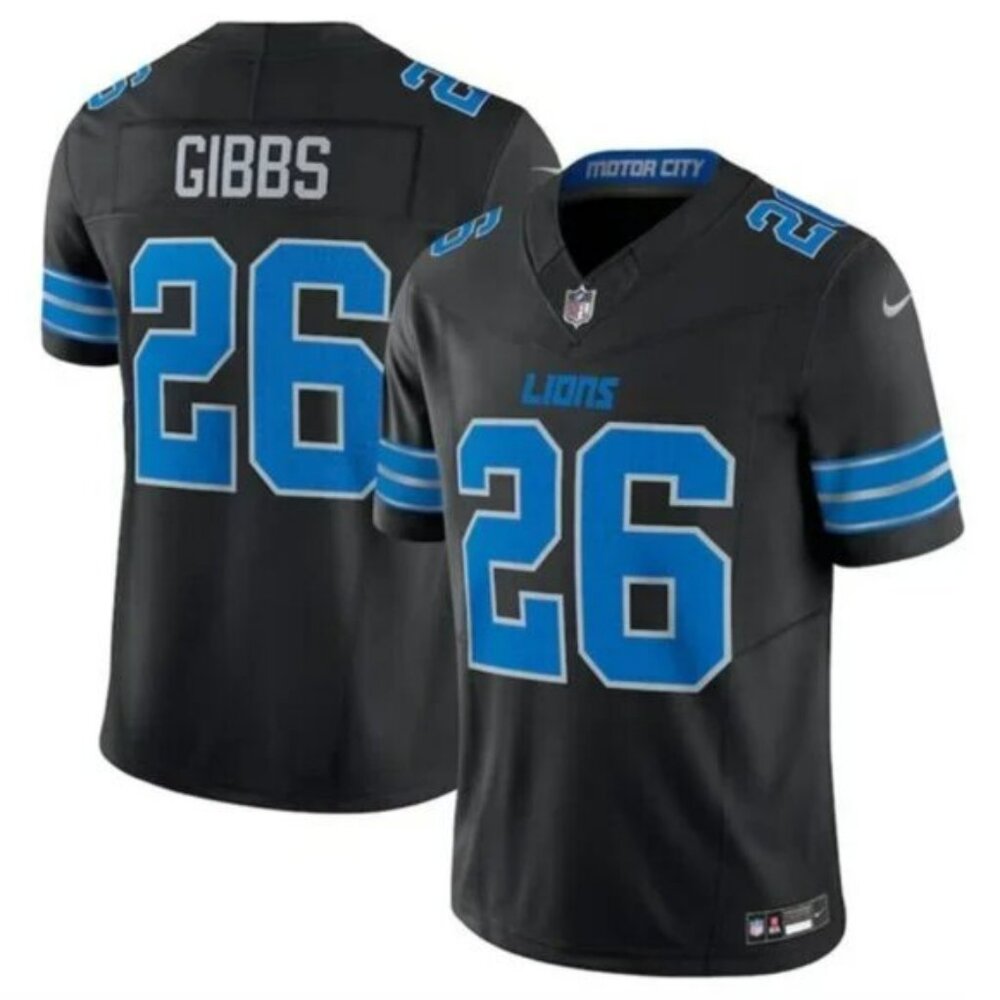 Mens Youths 26 Jahmyr Gibbs Black Vapor Stitched Jersey